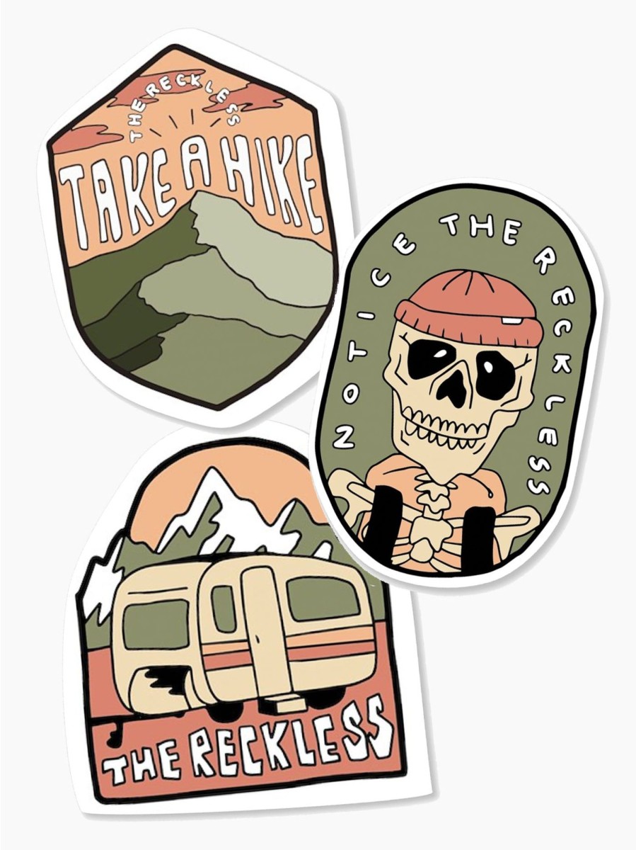 Men Notice The Reckless Accessories | Take A Hike Stickers Trio Pack